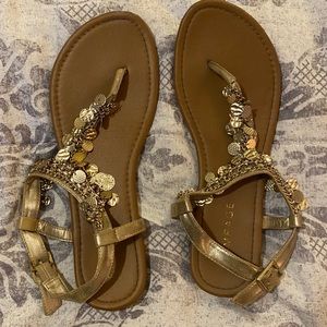 Rampage• Gold Coin Embellished Sandals
